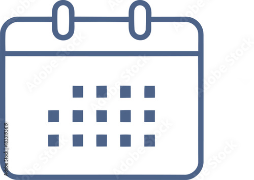 Calendar icon for scheduling events and appointments as a symbol of time management and planning with a minimalistic clean design