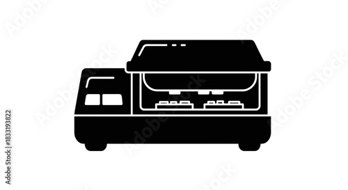 Food Truck Icon Mobile Culinary Business Illustration.
