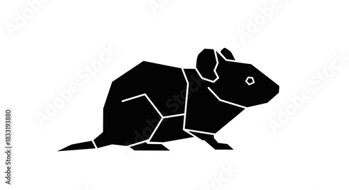 Geometric Mouse Silhouette A Modern Vector Illustration.