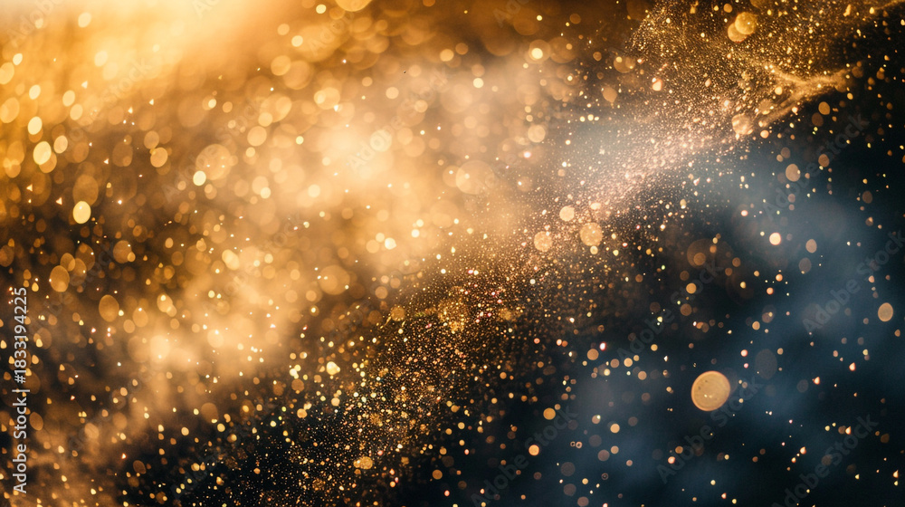 Obraz premium Golden glitter sparkles and creates a magical, festive atmosphere for celebration