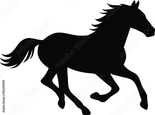 running horse silhouette vector illustration