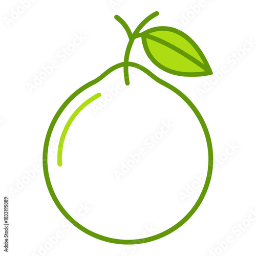 guava line art on white background