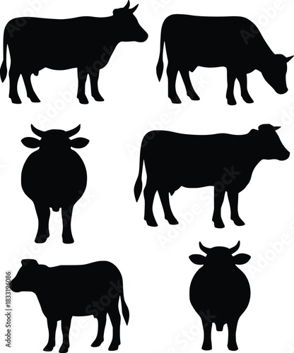 cow silhouette vector illustration