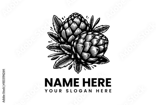Artichoke Logo Vector Illustration - Hand Drawn Sketch Style for Food & Beverage Brands