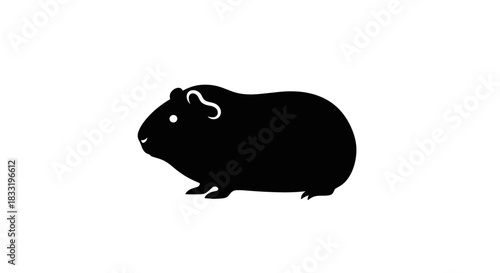 Guinea Pig Silhouette A Simple and Clean Illustration.