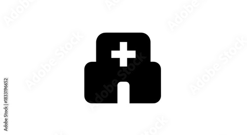 Hospital Icon A Symbol of Healthcare and Medical Services.