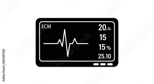Medical Monitor Displaying Vital Signs and Heartbeat.