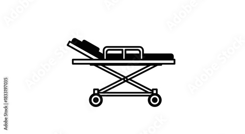 Medical Stretcher Icon Hospital Equipment for Patient Transport.