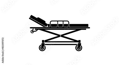 Medical Stretcher Illustration Healthcare Equipment for Patient Transport.