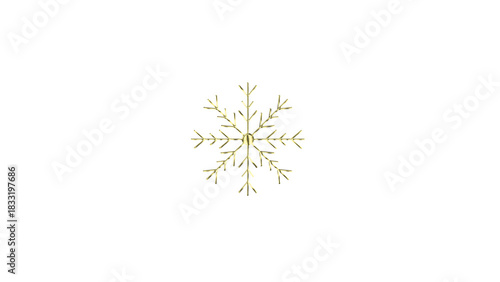 Golden Snowflake. Christmas ornament, snowflake, with golden shine, PNG format with alpha channel.
