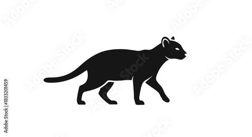 Silhouette of a Black Panther Walking with Determination 2.