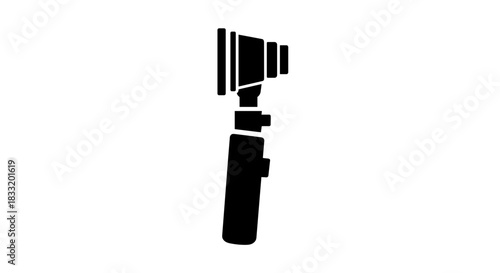 Ophthalmoscope Medical Instrument Silhouette for Eye Examination.
