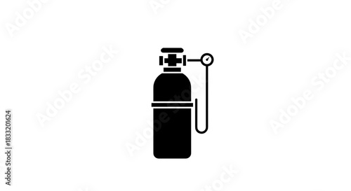 Oxygen Tank Icon Medical Equipment for Respiratory Support.