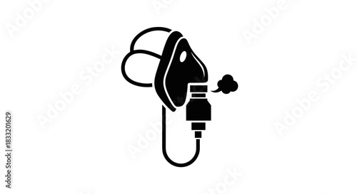 Oxygen Mask Icon Medical Respiratory Support Symbol.