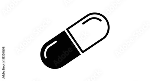 Pill Capsule Icon Medical Treatment and Healthcare Symbol.
