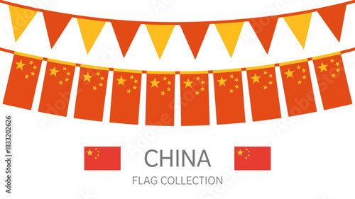 China flag bunting decoration for celebrations and national holidays
