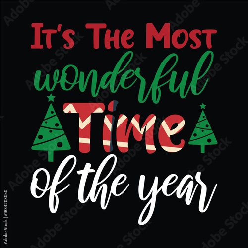 It is the most wonderful time of the year greeting design transparent background.png
