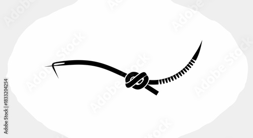 Surgical Suture with Needle and Knot Illustration.