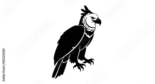 Majestic Harpy Eagle Illustration A Symbol of Power and Grace.