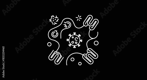 Microscopic World A Detailed View of Cells and Viruses.