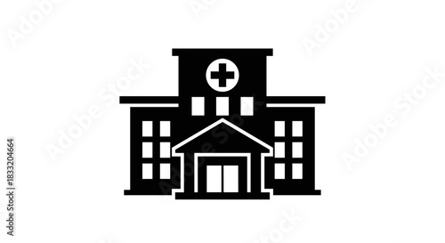 Hospital Building Icon Healthcare and Medical Services Symbol.