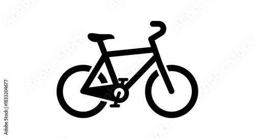 Silhouette of a Bicycle Transportation and Recreation Icon.