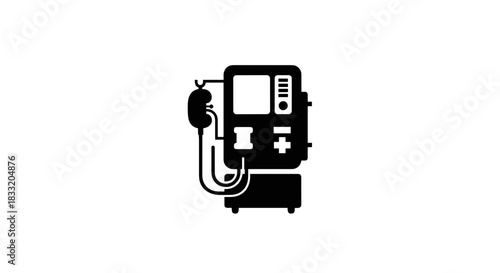 Hemodialysis Machine Icon Medical Technology for Kidney Failure Treatment.