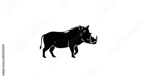 Silhouette of a Warthog Majestic African Wildlife Illustration.