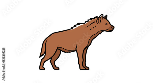 Cartoon Hyena Illustration Wildlife Animal Drawing.