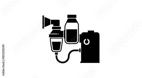 Breast Pump Illustration Modern Motherhood and Infant Care.