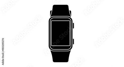 Sleek Black Smartwatch Illustration for Modern Technology.