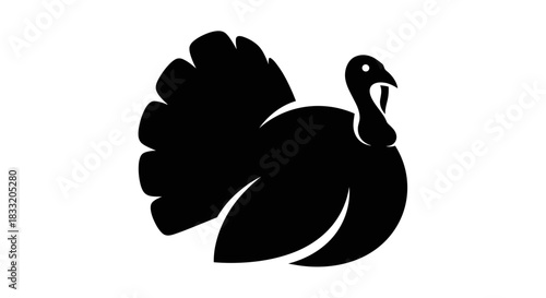 Silhouette of a Turkey Thanksgiving and Holiday Season Icon.