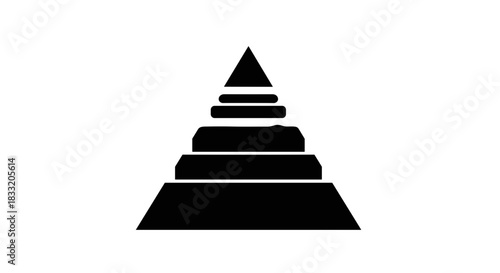 Black Pyramid Icon Layered Structure and Symbolic Representation.