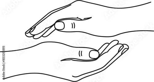 Two hands in a cupping gesture symbolizing care protection and giving support
