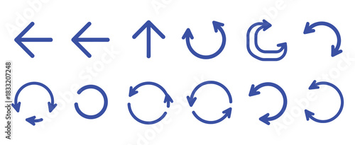 Air Flow Arrows Set Vector Illustration Showing Directional Motion Symbols in Clean Minimal Style for Technical Diagrams and Instructional Graphics on Light Background Design