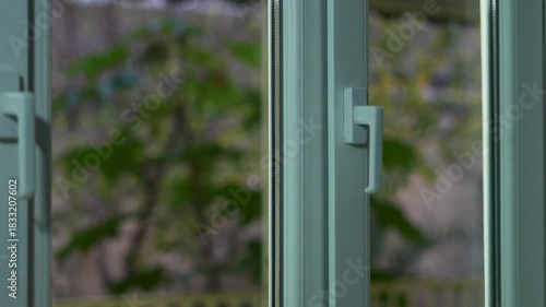 White plastic window of the house