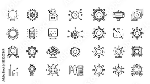 Seamless black floral pattern of the zodiac wheel signs set with ornamental gear elements