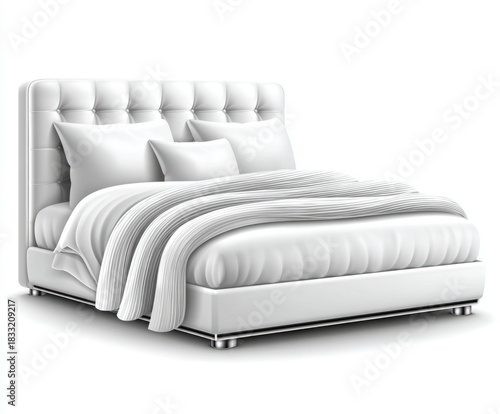Bed isolated on white backg...