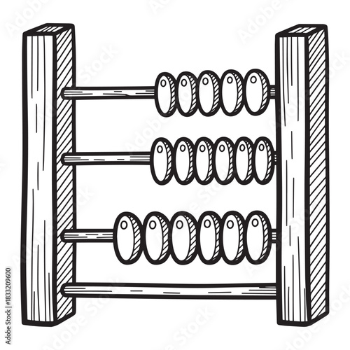 Vintage Abacus Illustration Counting Tool for Math Education