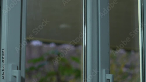 White plastic window of the house