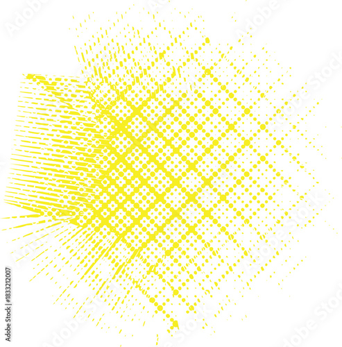 Yellow halftone dot pattern grunge texture abstract background art