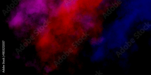 Red fire versus blue ice abstract background texture. Artifiacial magic smoke in red-blue light on black background. Abstract dark blue background, smoke, smog. Empty dark scene,neon light, spotlight
