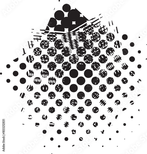 Dynamic blue halftone 'x' symbol for modern design projects