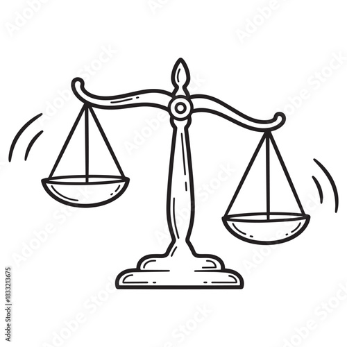 Balance Scales of Justice Law and Fairness Illustration