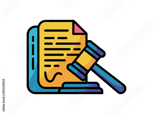 A gavel rests on a legal document, symbolizing justice and legal proceedings.