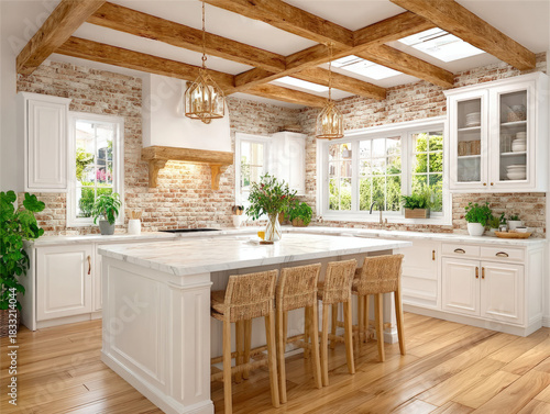 Kitchen interior 3D rendering