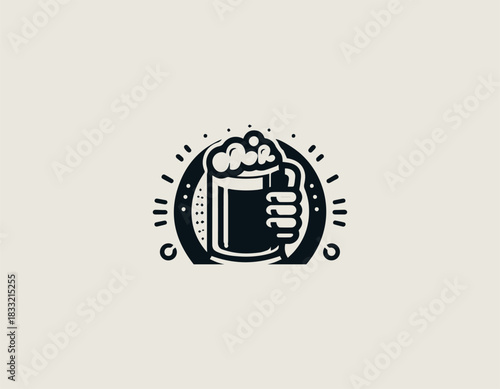Brew Buddy black vector logo illustration