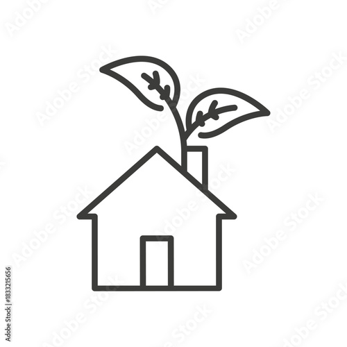 Eco house icon. Clean building illustration.