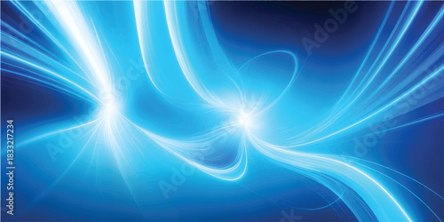 Abstract blue background with flowing wave lines and light for soft web design wallpaper and texture