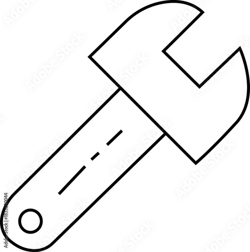 Wrench Icon Vector Illustration Spanner Tool for Mechanical Work and Repair Services on White Background Graphic Element